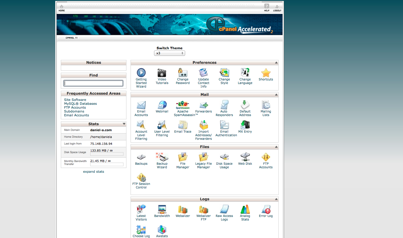 cPanel Home