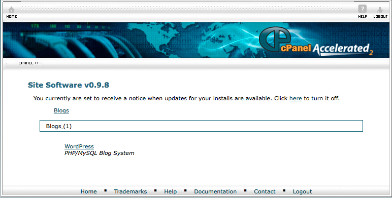 cPanel Site Software